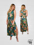 Sheath Silhouette V-Neckline Side Slit Maxi Dress - D2052